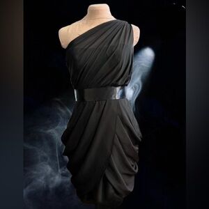 WTOO by Watters and Watters one-shoulder cocktail cruise dress, Sz 4